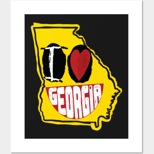 I Love Georgia Smiling Happy Face Posters and Art